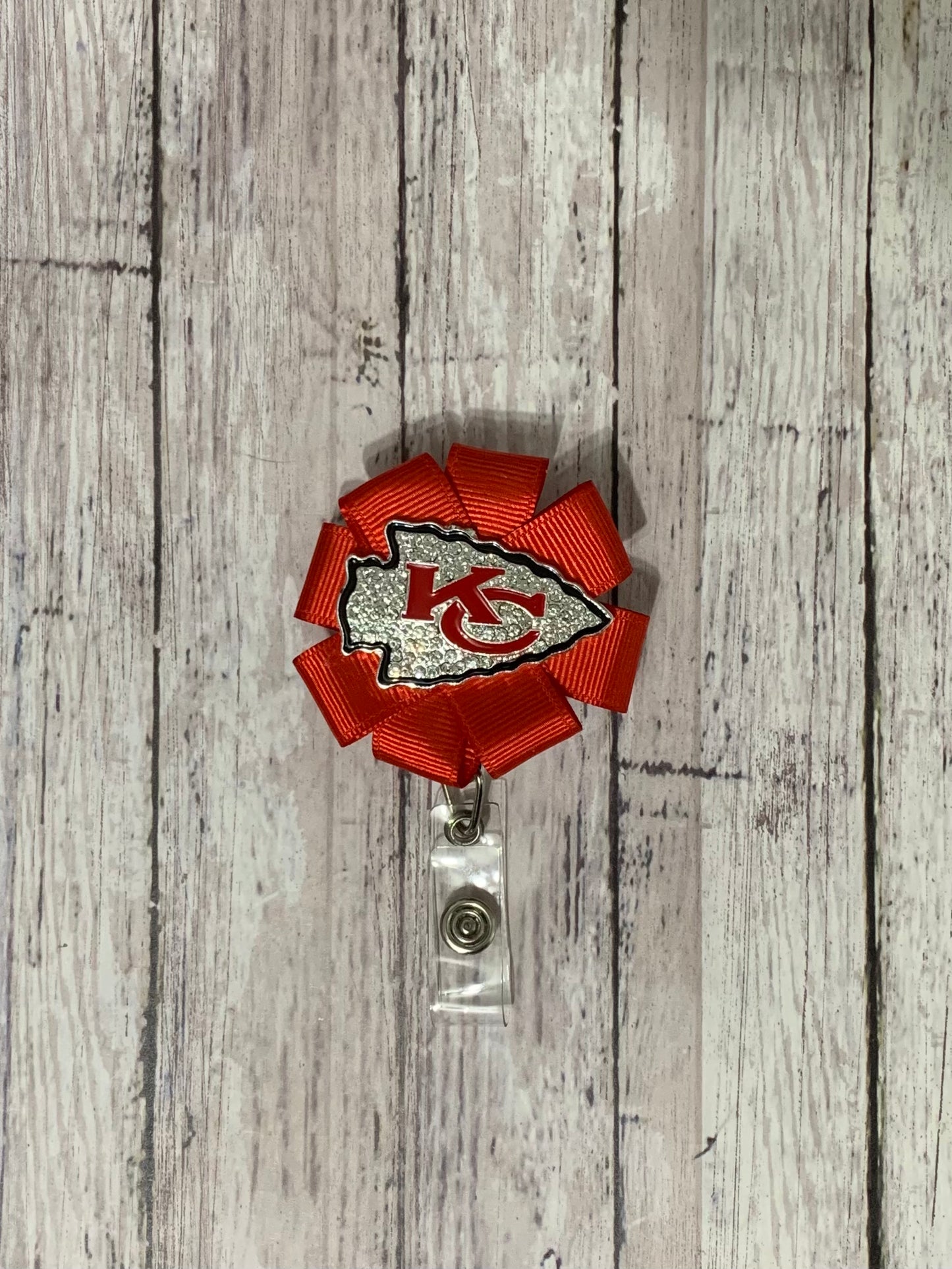 Rhinestone Kansas City Chiefs Badge Reel