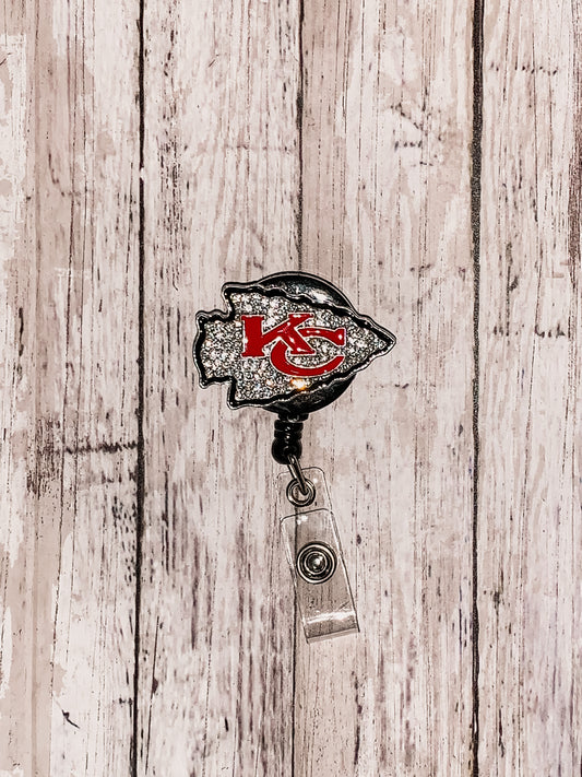 Rhinestone Kansas City Chiefs Badge Reel