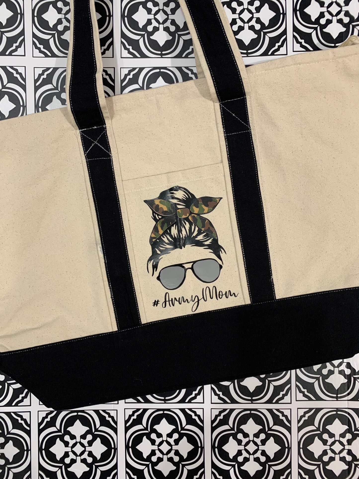 Army Mom Canvas Tote Bag