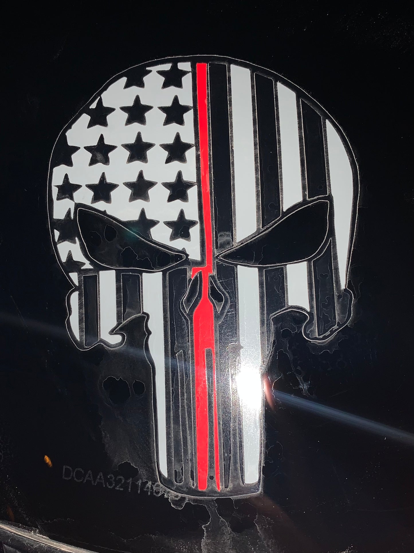 Thin Line Punisher Skull Decal