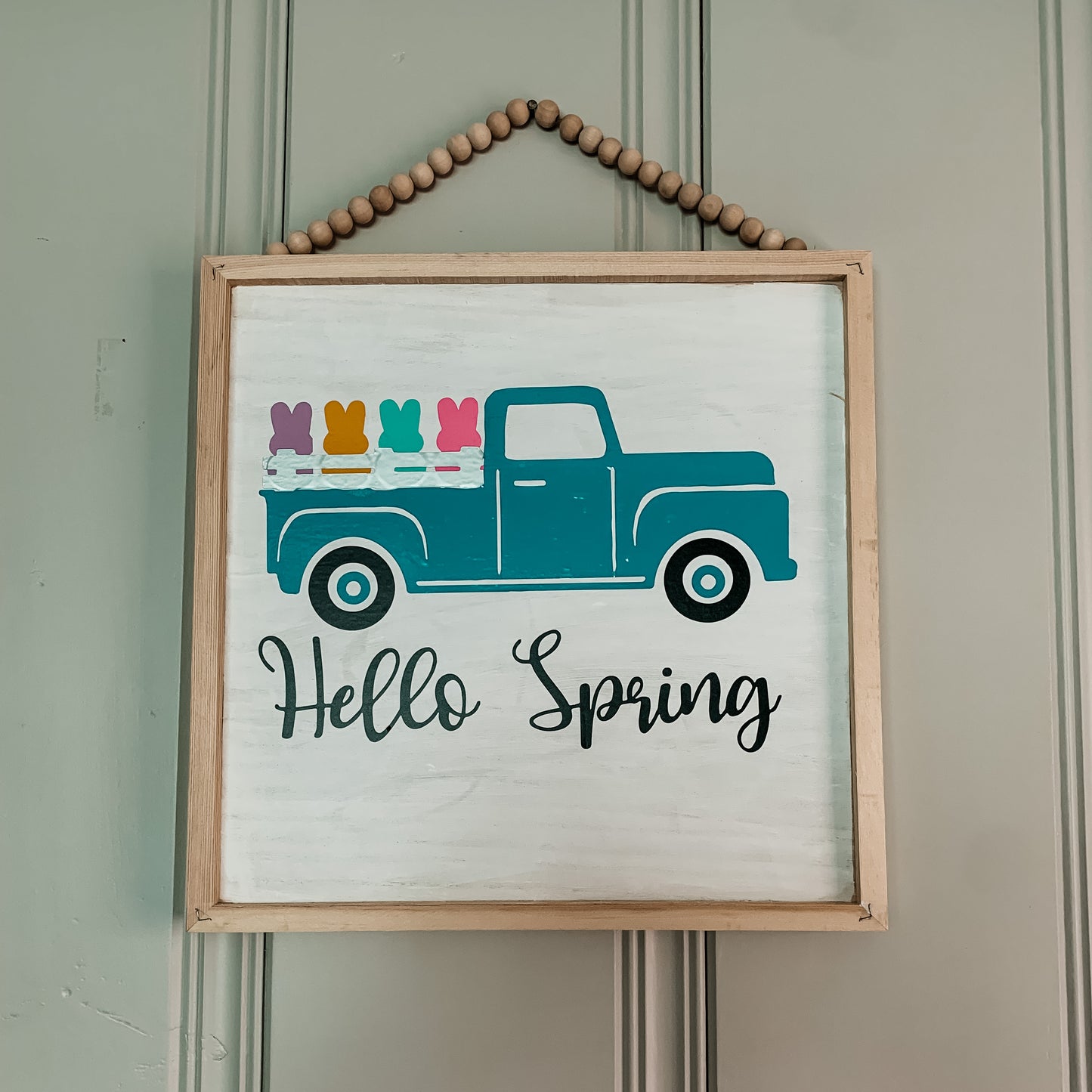 Hello Spring Farm Truck w/ Peeps Sign