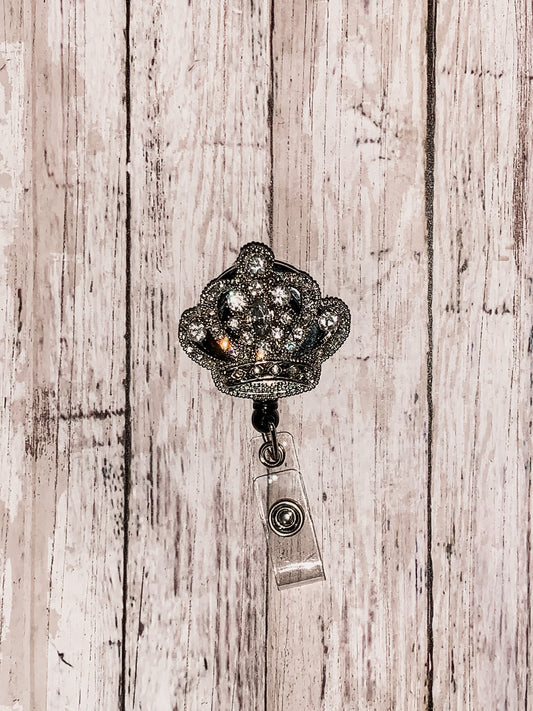 Rhinestone Crown Badge Reel